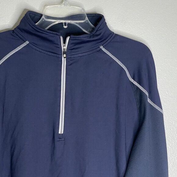 FootJoy Men’s Navy Tech Midlayer Quarter Zip Golf Pullover Size Large - Picture 3 of 13